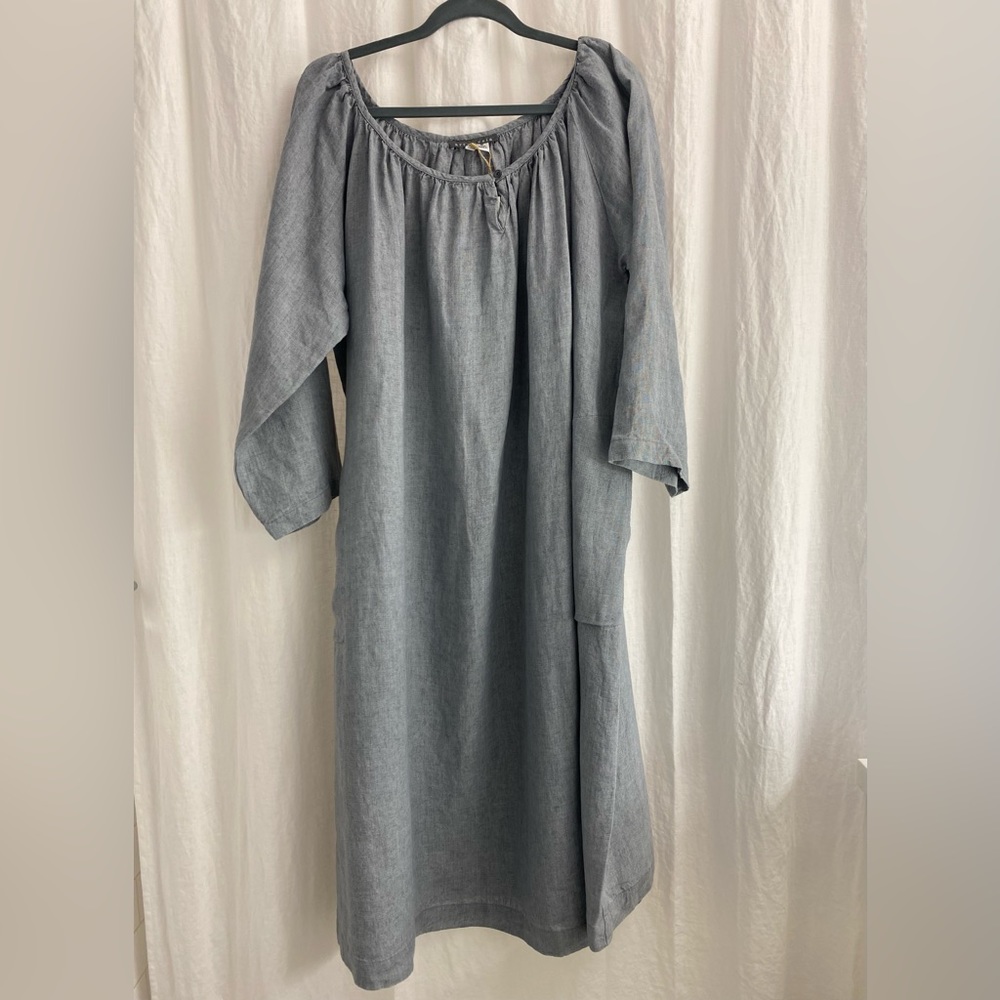 Artemisia Hazel Dress - Grey Linen - Size M